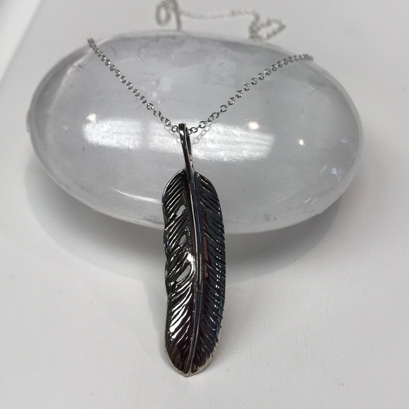 STERLING SILVER FEATHER PENDANT RETAIL 92.00 NWT - Picture 5 of 6